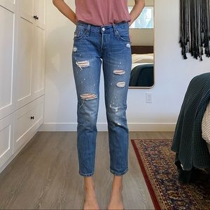 Levi’s 501 distressed jeans